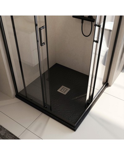 Душевой поддон из искусственного камня BelBagno Uno 90x90 TRAY-MR-UNO-A-90-35-NERO-CR Черный матовый