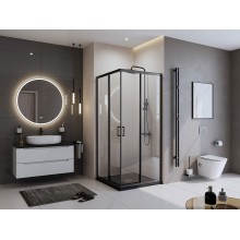 Душевой поддон из искусственного камня BelBagno Uno 90x90 TRAY-MR-UNO-A-90-35-NERO-CR Черный матовый