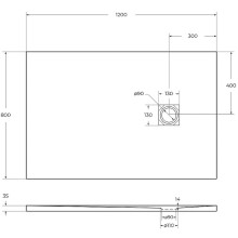 Душевой поддон из искусственного камня BelBagno Uno 120x80 TRAY-MR-UNO-AH-120/80-35-NERO-CR Черный матовый