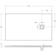 Душевой поддон из искусственного камня BelBagno Uno 140x80 TRAY-MR-UNO-AH-140/80-35-W-CR Белый