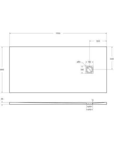 Душевой поддон из искусственного камня BelBagno Uno 170x80 TRAY-MR-UNO-AH-170/80-35-W-CR Белый