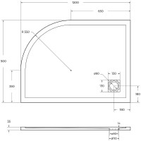 Душевой поддон из искусственного камня BelBagno Uno 120x90 L TRAY-MR-UNO-RH-120/90-550-35-W-L-CR Белый