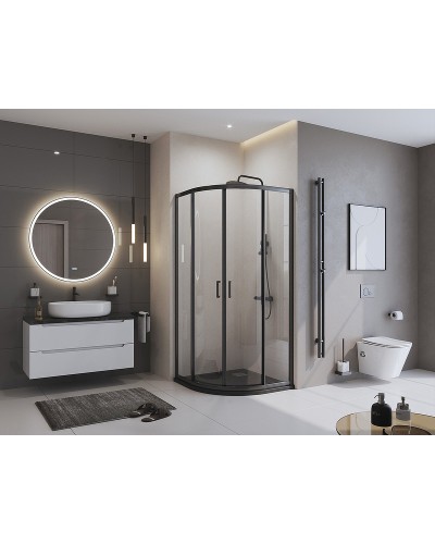 Душевой поддон из искусственного камня BelBagno Uno 90x90 TRAY-MR-UNO-R-90-550-35-NERO-CR Черный матовый