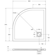 Душевой поддон из искусственного камня BelBagno Uno 90x90 TRAY-MR-UNO-R-90-550-35-NERO-CR Черный матовый