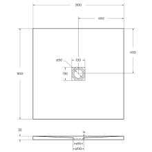 Душевой поддон из искусственного камня BelBagno Uno 90x90 TRAY-MR-UNO-A-90-35-NERO Черный