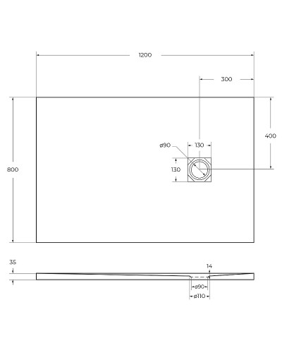 Душевой поддон из искусственного камня BelBagno Uno 120x80 TRAY-MR-UNO-AH-120/80-35-W Белый