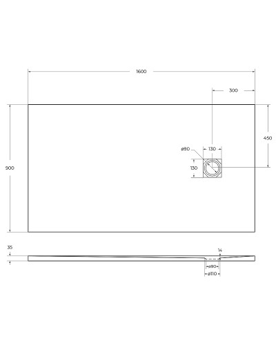 Душевой поддон из искусственного камня BelBagno Uno 160x90 TRAY-MR-UNO-AH-160/90-35-W Белый
