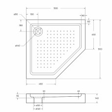 Акриловый поддон для душа BelBagno Tray 90x90 TRAY-BB-P-90-15-W Белый