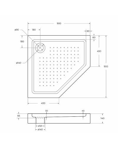 Акриловый поддон для душа BelBagno Tray 90x90 TRAY-BB-P-90-15-W Белый