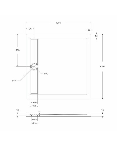 Акриловый поддон для душа BelBagno Due 100x100 TRAY-BB-DUE-A-100-4-W0 Белый