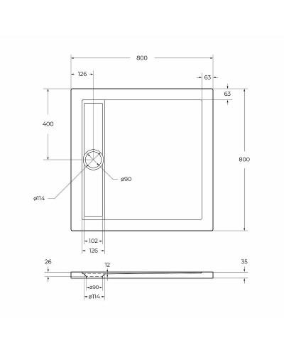 Акриловый поддон для душа BelBagno Due 80x80 TRAY-BB-DUE-A-80-4-W0 Белый