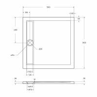 Акриловый поддон для душа BelBagno Due 90x90 TRAY-BB-DUE-A-90-4-W0 Белый