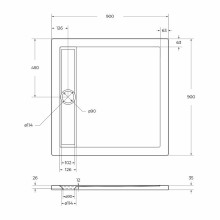 Акриловый поддон для душа BelBagno Due 90x90 TRAY-BB-DUE-A-90-4-W0 Белый