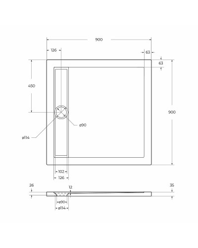 Акриловый поддон для душа BelBagno Due 90x90 TRAY-BB-DUE-A-90-4-W0 Белый