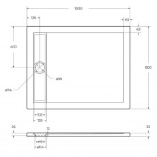 Акриловый поддон для душа BelBagno Due 100x80 TRAY-BB-DUE-AH-100/80-4-W0 Белый