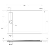 Акриловый поддон для душа BelBagno Due 120x80 TRAY-BB-DUE-AH-120/80-4-W0 Белый