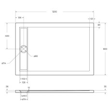 Акриловый поддон для душа BelBagno Due 120x80 TRAY-BB-DUE-AH-120/80-4-W0 Белый