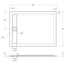 Акриловый поддон для душа BelBagno Due 120x90 TRAY-BB-DUE-AH-120/90-4-W0 Белый