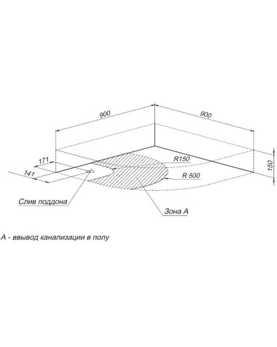 Акриловый поддон для душа Aquanet Нх515 90x90 радиальный Белый