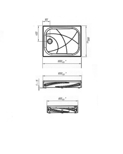 Акриловый поддон для душа 1MarKa Freya New 100x80 01пфн1080п Белый