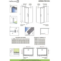 Душевая стенка Radaway Espera Pro S1 90 10093090-01-01 боковая профиль Хром стекло прозрачное
