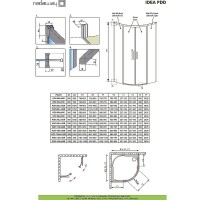Душевая стенка Radaway Idea PDD 100Lх100R 387142-01-01 боковая профиль Хром стекло прозрачное