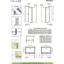 Душевая стенка Radaway Nes S2 90 10040090-01-01 боковая профиль Хром стекло прозрачное