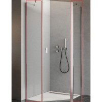 Душевая стенка Radaway Nes PTJ 100 Z x 100 S 10052100-01-01 боковая профиль Хром стекло прозрачное