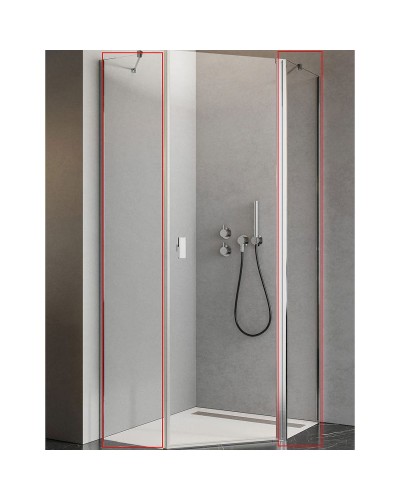 Душевая стенка Radaway Nes PTJ 100 Z x 100 S 10052100-01-01 боковая профиль Хром стекло прозрачное