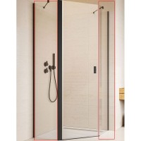 Душевая стенка Radaway Nes Black PTJ 90 10052900-54-01 боковая профиль Черный стекло прозрачное