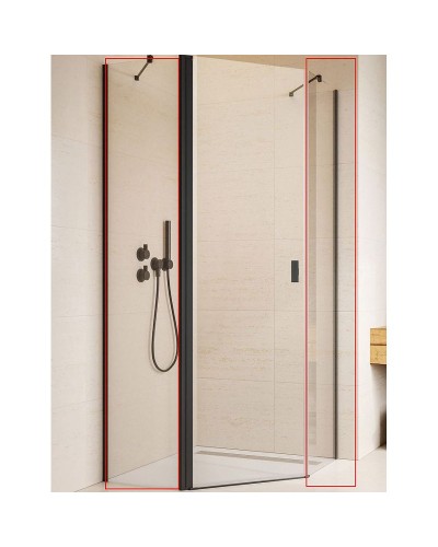 Душевая стенка Radaway Nes Black PTJ 90 10052900-54-01 боковая профиль Черный стекло прозрачное