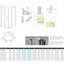 Душевая стенка Radaway Nes PTD 90 10051600-01-01 боковая профиль Хром стекло прозрачное