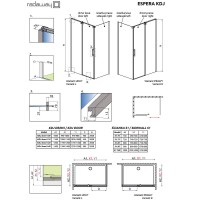 Душевая стенка Radaway Espera KDJ 80 380148-01L профиль Хром стекло прозрачное