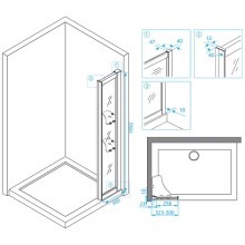 Душевая стенка RGW Z-42 30 03064230-11 профиль Хром стекло прозрачное