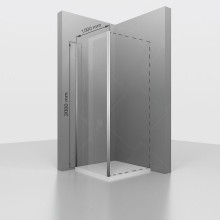 Душевая стенка RGW Z-050-3 100 352253100-11 профиль Хром стекло прозрачное