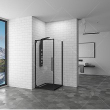 Душевая стенка RGW Z-050-3 100 352253100-14 профиль Черный стекло прозрачное