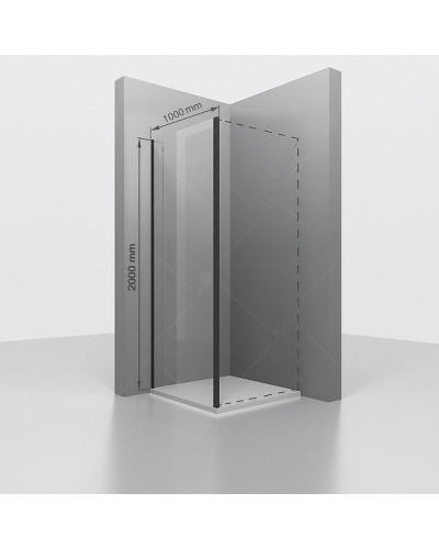 Душевая стенка RGW Z-050-3 100 352253100-14 профиль Черный стекло прозрачное