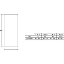 Душевая стенка Jacob Delafon Serenity 90 E14F90-GA профиль Хром стекло прозрачное