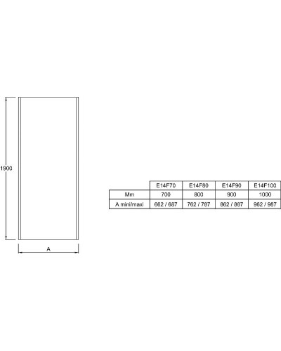 Душевая стенка Jacob Delafon Serenity 90 E14F90-GA профиль Хром стекло прозрачное