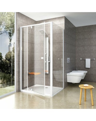 Душевая стенка Ravak Pivot PPS-90 90G70100Z1 профиль Белый стекло Transparent