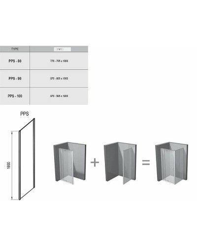 Душевая стенка Ravak Pivot PPS-90 90G70100Z1 профиль Белый стекло Transparent