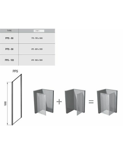 Душевая стенка Ravak Pivot PPS-90 90G70U00Z1 профиль Сатин стекло Transparent