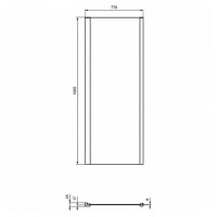 Душевая стенка Ideal Standard Connect 2 80 K9299V3 профиль Черный стекло прозрачное