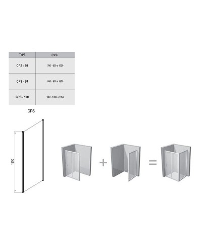 Душевая стенка Ravak Chrome CPS-90 9QV70C00Z1 профиль Хром стекло Transparent