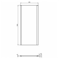 Душевая стенка Ideal Standard Connect 2 90 K9374V3 профиль Черный стекло прозрачное