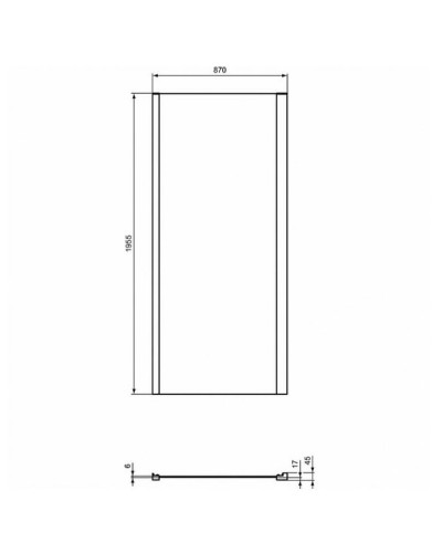 Душевая стенка Ideal Standard Connect 2 90 K9374V3 профиль Черный стекло прозрачное