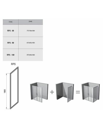 Душевая стенка Ravak Rapier RPS-90 9RV70U00ZG профиль Сатин стекло Grape