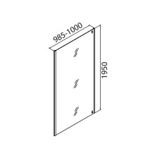 Душевая стенка Iddis Slide 100 SLI6BS1i23 профиль Черный матовый стекло прозрачное