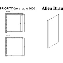 Душевая стенка Allen Brau Priority 100 3.31019.00 профиль Хром стекло прозрачное