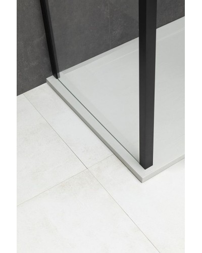 Душевая стенка Allen Brau Priority 80 3.31015.BBA профиль Черный брашированный стекло прозрачное